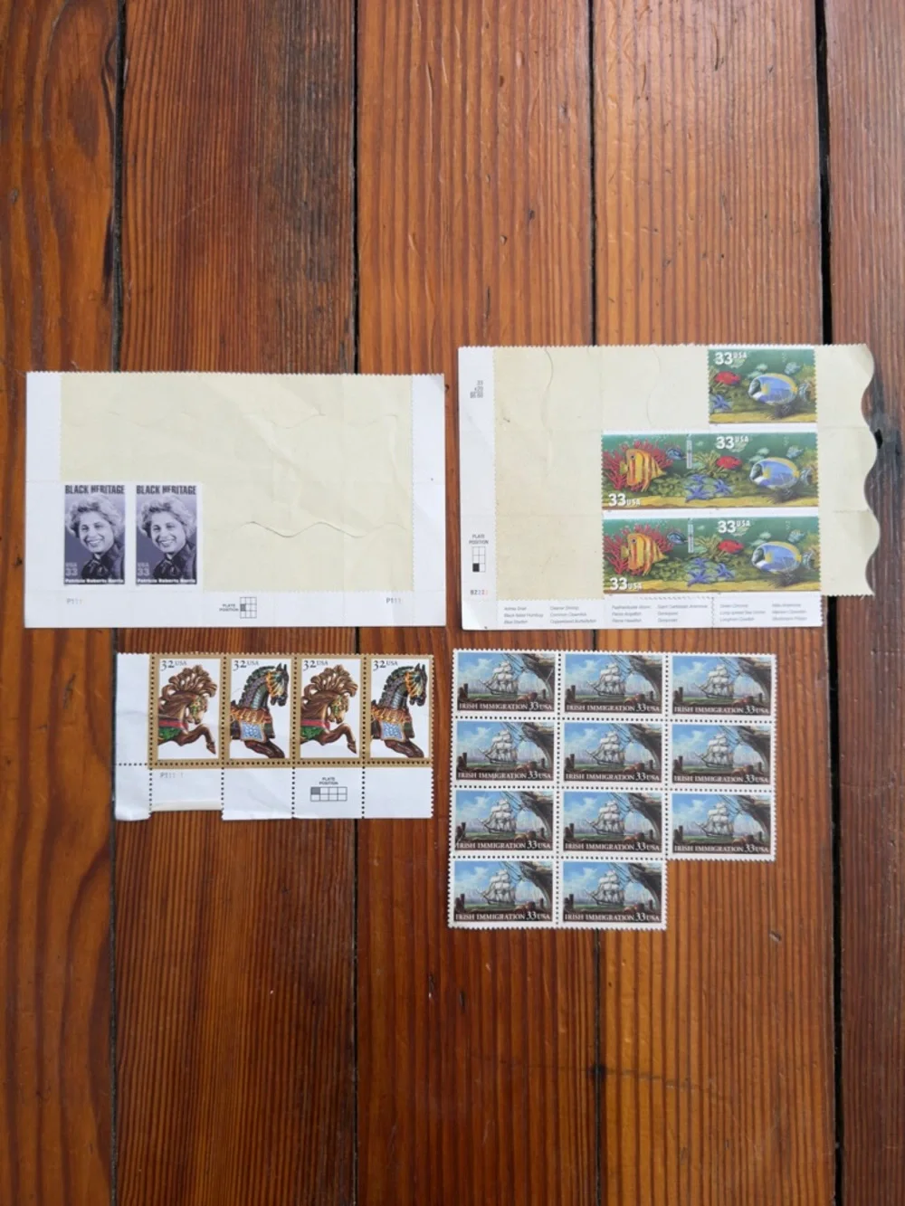 Vintage 90s 00s USPS unused 32, 33, & 37 cent stamp sheets (117 stamps)